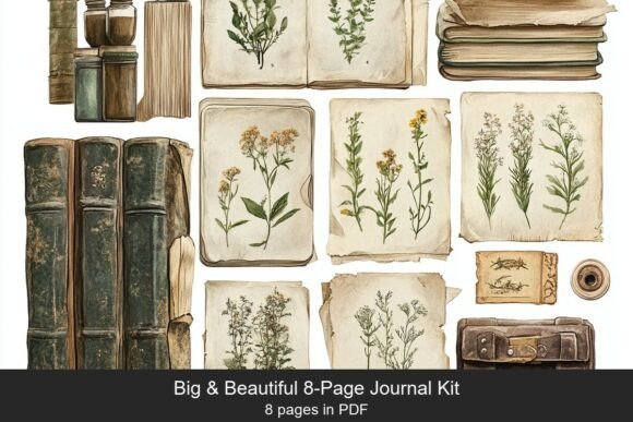 Download Pressed Botanicals Junk Journal Pages - Premium Bundle
