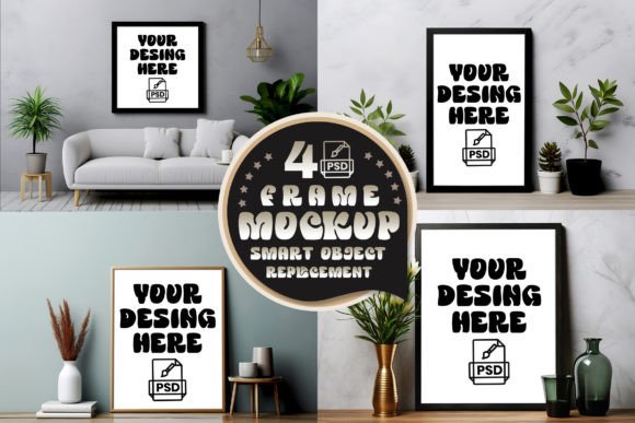 Download 4 PSD Trendy Frame Mockup Designs - Mockup designs Collection
