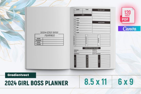 Download (KDP) 2024 Girl Boss Planner Canva - Premium Resources